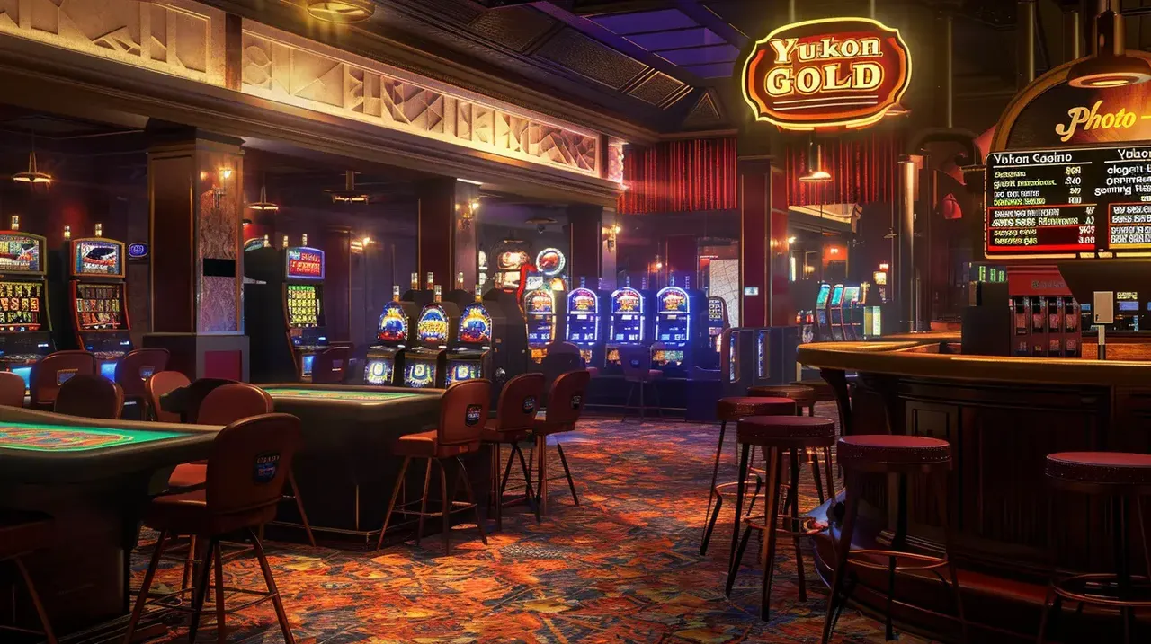 Professioneel casino-interieur met moderne speeltafels en slots
